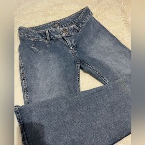Vintage low rise flare silver jeans